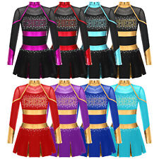 Usado, Vestido infantil feminino gola simulada uniforme letra padrão vestidos contraste cor dança comprar usado  Enviando para Brazil