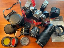 Usado, Kit de câmera de filme SLR Pentax ME Super 35mm incl. Winder ME II, Zoom, Flash, Mais comprar usado  Enviando para Brazil