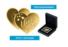 Goldmünze herz love gebraucht kaufen  Wollmatingen
