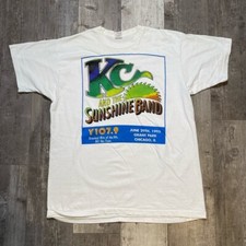 Camiseta masculina vintage KC And The Sunshine Band XL branca ponto único rock anos 70 comprar usado  Enviando para Brazil