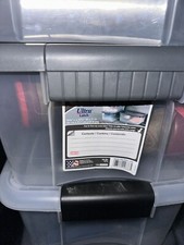 Lixeira de armazenamento empilhável de plástico transparente Sterilite 18 qt com tampa de trava branca, 8 TOTAIS comprar usado  Enviando para Brazil