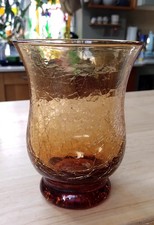 Crackle glass vase for sale  PETERBOROUGH