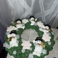 Snowman wreath ceramic for sale  Buffalo