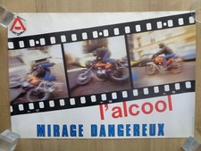 AFFICHE ANCIENNE Sécurité routière Moto L'alcool mirage dangereux vintage poster comprar usado  Enviando para Brazil