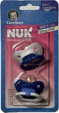 Pacote com 2 chupetas Gerber Vintage NUK tamanho 1 0-6 meses 1997 #62617, usado comprar usado  Enviando para Brazil