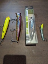 Iscas para peixes de água salgada conjunto de 4, usadas e novas, equipamentos de pesca para robalo comprar usado  Enviando para Brazil