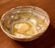 Tigela de ônix com faixas -6” mármore de pedra esculpida marrom e ferrugem para cozinha e decoração de casa comprar usado  Enviando para Brazil