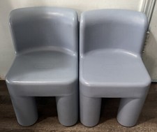 Conjunto de 2 cadeiras de plástico vintage Little Tikes tamanho infantil pó azul 18x12x12” comprar usado  Enviando para Brazil