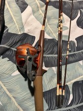 Vintage Zebco 600 Metal Laranja Carretel Com 4064 6' Rod Combo 4 PC VIAGEM NO ESTOJO, usado comprar usado  Enviando para Brazil