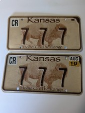 Placa de licença vintage Kansas Lucky Car Tag 777 Buffalo Home On The Range personalizada comprar usado  Enviando para Brazil