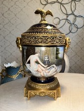 Jarro Potpourri francês - Bronze e porcelana reais. Vintage. Pintado à mão. Estado perfeito. comprar usado  Enviando para Brazil