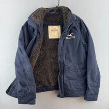 Jaqueta Hollister Masculina Vintage Pequena Azul Pele Sintética Sherpa Forrada de Lã Y2K Surf comprar usado  Enviando para Brazil