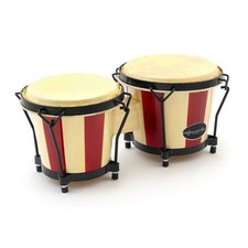 Bongos de carvalho World Rhythm, cabeças de 6” e 7” em tambores bongo listras naturais e vermelhas comprar usado  Enviando para Brazil