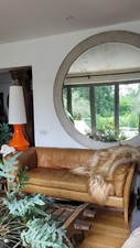 Tan leather sofa for sale  DUNSTABLE