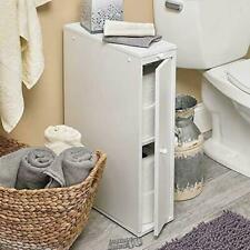 Usado, Aparador de banheiro de madeira fina branco armazenamento 24"Hx16"Dx6"W compartimento deslizante comprar usado  Enviando para Brazil