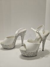 Pleaser white bejeweled for sale  Foley