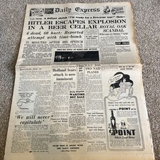 Ww2 newspaper daily for sale  TIDWORTH