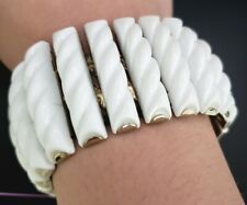 Pulseira térmica vintage expansível pulseira larga corda torcida branca náutica  comprar usado Pulseira térmica vintage expansível pulseira larga corda torcida branca náutica  comprar usado  Enviando para Brazil