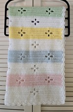 Cobertor de bebê de crochê feito à mão pastéis afegãos - Novo 31" X 35" comprar usado  Enviando para Brazil