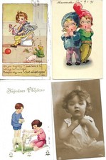 "Children. Portraits and scenes" Lot 8 old vintage  artist drawn postcards segunda mano  Embacar hacia Mexico