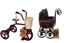 Carrinho de passeio Boyds Bears madeira buggy vitoriano e metal triciclo vintage comprar usado  Enviando para Brazil