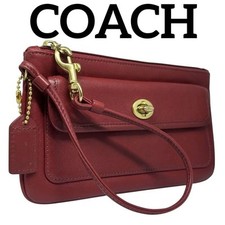 Bolsa acessória COACH Old Coach Turn Lock couro vermelha vermelha comprar usado  Enviando para Brazil