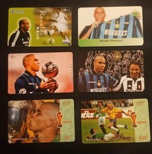 LOTE DE 6 TARJETAS TELEFÓNICAS RONALDO NAZARIO DE LIMA BRASIL INTER MILAN REAL MADRID RARO segunda mano  Embacar hacia Mexico