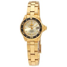 Invicta Pro Diver relógio feminino folheado a ouro 18kt mostrador champanhe 17038, usado comprar usado  Enviando para Brazil