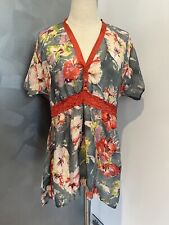 VESTIDO BLUSA JOHNNY WAS 100% SEDA FLORAL KAFTAN TAMANHO S BOHO HIPPIE CHIQUE FIT FLARE comprar usado  Enviando para Brazil