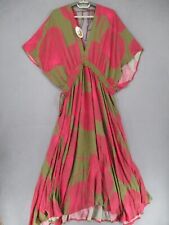 Vestido Mama Mane Feminino Grande Verde Rosa Plus Size Largo Novo com etiquetas Gravata Floral Boho comprar usado  Enviando para Brazil