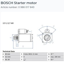 Bosch 986 017 for sale  ROMFORD