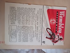 Wembley speedway programmes for sale  SOUTHEND-ON-SEA