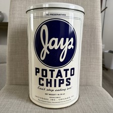 canister tin jays chip potato for sale  Crest Hill