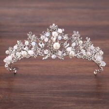 Contas de cristal flor 5 cm de altura pérola casamento rainha princesa tiara coroa adulto comprar usado  Enviando para Brazil