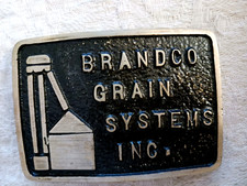 Fivela de cinto vintage Brandco Grain Systems de metal pesado com silo de milho latão e preto comprar usado  Enviando para Brazil