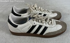 Tênis Adidas Samba H01877 branco preto couro biqueira redonda masculino tamanho 9 comprar usado  Enviando para Brazil