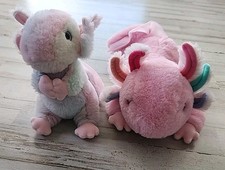 2 Douglas Axolotl bicho de pelúcia rosa arco-íris tintura de gravata Sherbet macio limpo comprar usado  Enviando para Brazil