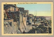 Cartão postal de linho Hopi Indian Village Atop High Mesas at Walpi, Arizona; 1943 comprar usado  Enviando para Brazil