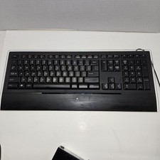 Teclado Logitech iluminado com fio USB K740 testado e funcionando! comprar usado  Enviando para Brazil