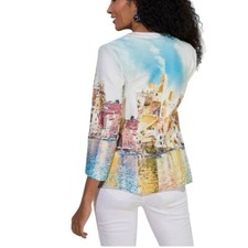 Usado, Jaqueta Chico's exclusiva aquarela incrível cidade europeia arte para usar tamanho M comprar usado  Enviando para Brazil
