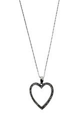 Colar com pingente de coração de ouro branco 14K com diamante de aproximadamente 0,25 ct 1,8 dwt comprar usado Colar com pingente de coração de ouro branco 14K com diamante de aproximadamente 0,25 ct 1,8 dwt comprar usado  Enviando para Brazil