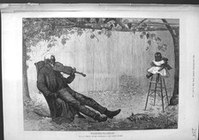 Cadeira de bebê música masculina arte fina galeria Dudley impressão antiga original 1875 comprar usado  Enviando para Brazil