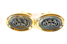 Abotoaduras vintage duotone para insígnia de bicicleta Anson duplo tandem, usado comprar usado  Enviando para Brazil