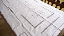 Vintage tischdecke weißsticke gebraucht kaufen  Lohmen