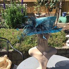 Turquoise wedding hat for sale  OSWESTRY
