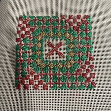 Usado, peça de bordado acabada lona pequena vermelha verde ouro 3x3” comprar usado  Enviando para Brazil