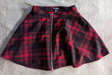 HOT TOPIC Mini Saia Feminina XS Festival Gótico Gótico Vermelho Preto Xadrez Escola Menina comprar usado  Enviando para Brazil