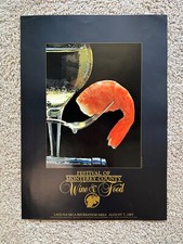 Pôster de vinícola Monterey Wine Festival etiqueta de arte do vinho 1983 20x28, usado comprar usado  Enviando para Brazil