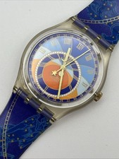 Relógio Swatch 'AZIMUT' GK179, AG 1993 Stars Constellation vintage azul ouro laranja, usado comprar usado  Enviando para Brazil