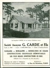 Publicité ancienne bungalow d'occasion  France